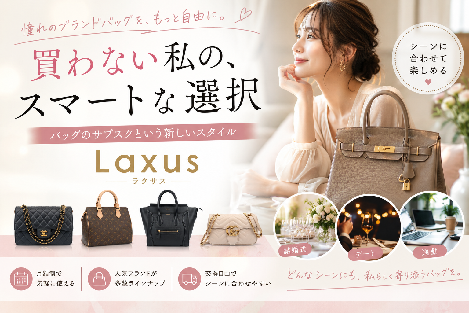 ブランドバッグを“買わない時代”へ。Laxusで始めるスマートなバッグライフ