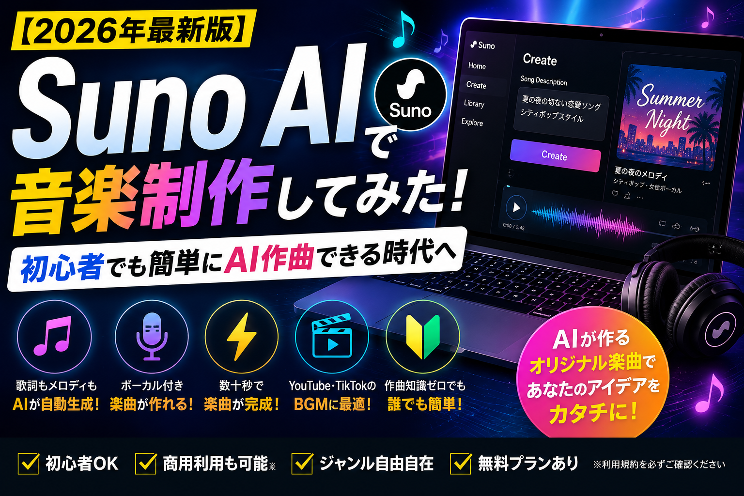 SunoAIで音楽制作してみた！