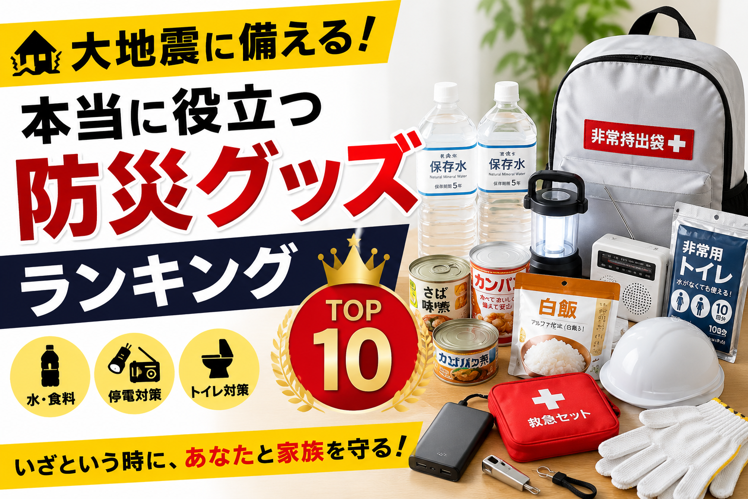 【2026年版】大地震に備える！本当に役立つ防災グッズランキング